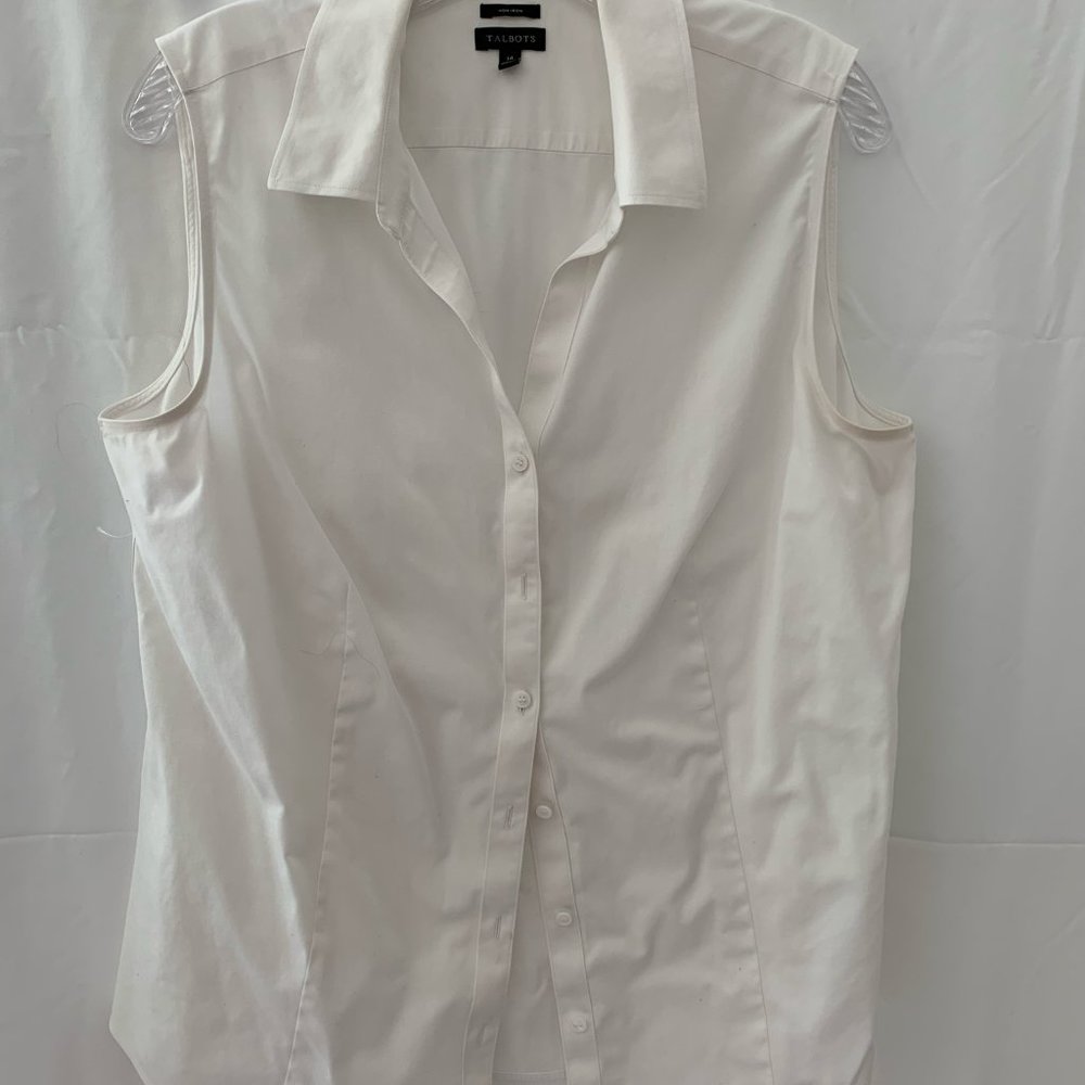💎Talbots Women’s White (no-iron😳) blouse (14)